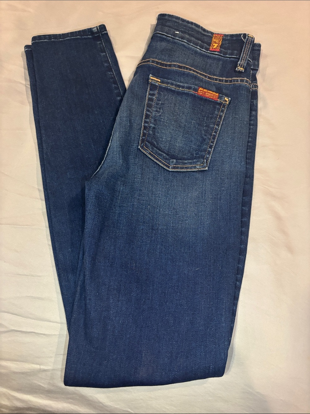 7 For All Mankind Dark Blue Skinny Jeans